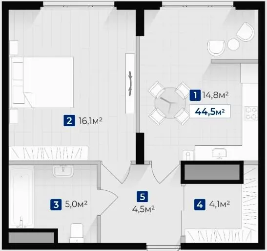 ЖК Козацький — 44.5 м²