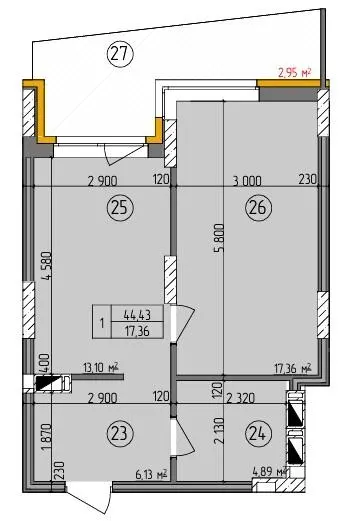 ЖК Etalon Gold — 44.4 м²