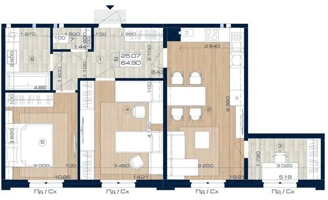 ЖК OXFORD — 64.9 м²
