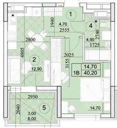 ЖК Kaskad Residence — 40.2 м²