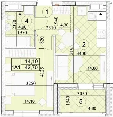 ЖК Kaskad Residence — 42.7 м²