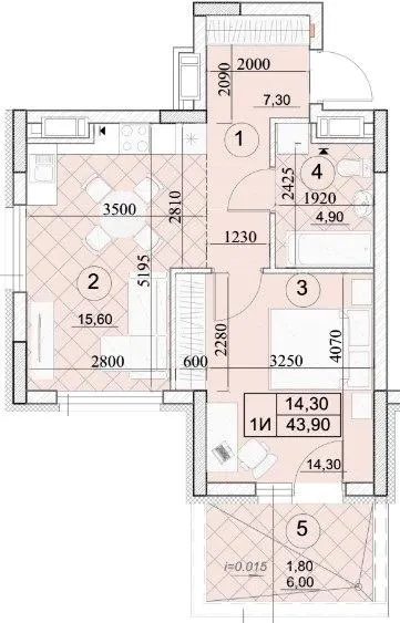 ЖК Kaskad Residence — 43.9 м²