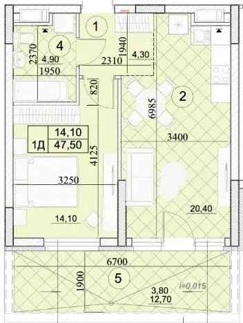 ЖК Kaskad Residence — 47.5 м²