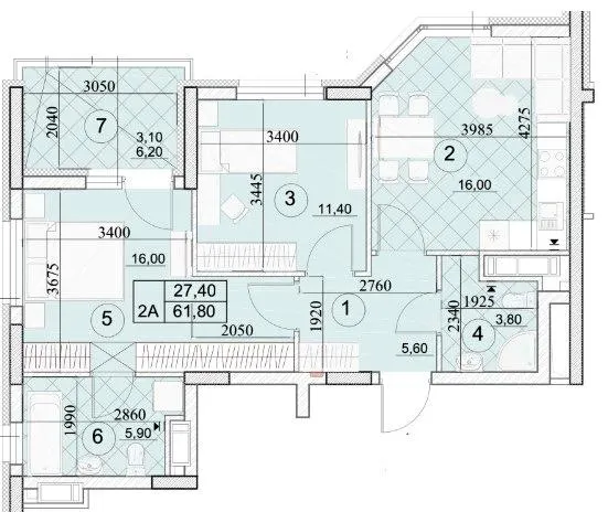 ЖК Kaskad Residence — 61.8 м²