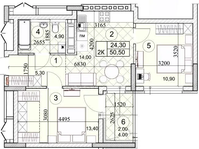 ЖК Kaskad Residence — 50.5 м²