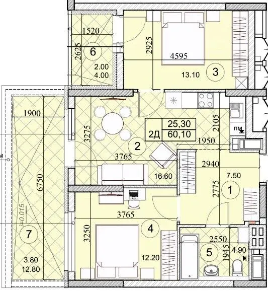 ЖК Kaskad Residence — 60.1 м²