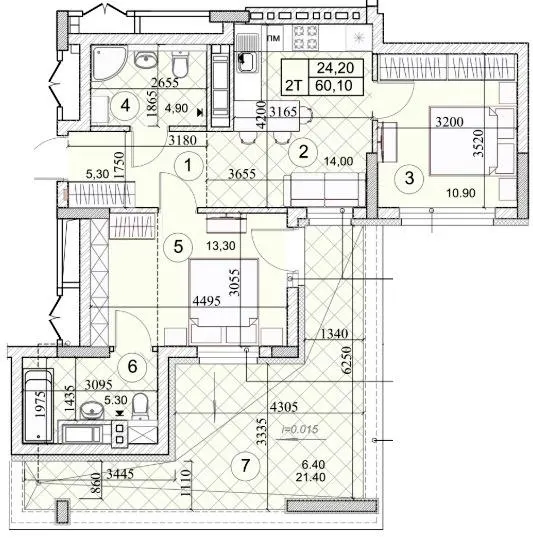 ЖК Kaskad Residence — 60.1 м²