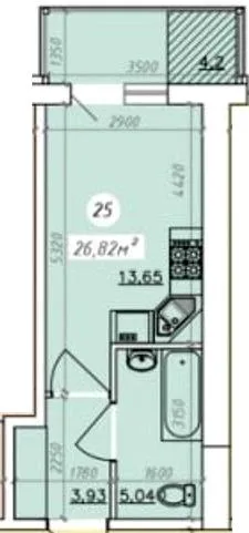 1-комнатная квартира, 27 м², вул. Садова, 120, Кропивницкий — фото 1