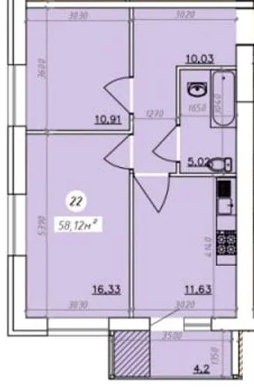 вул. Садова, 120 — 58.1 м²