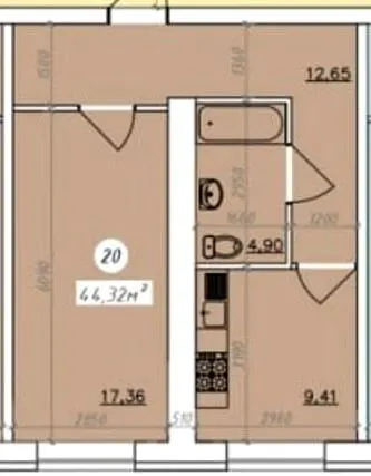 вул. Садова, 120 — 44.3 м²
