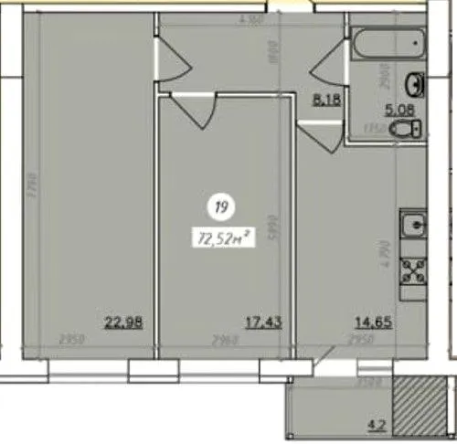 вул. Садова, 120 — 72.5 м²