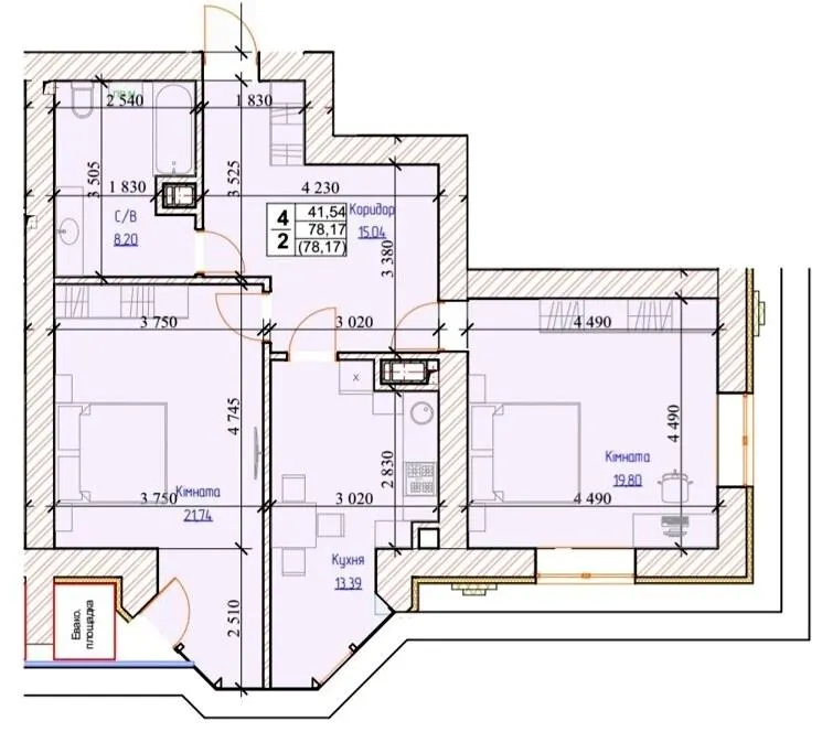 ЖК Обухів Сіті — 78.2 м²