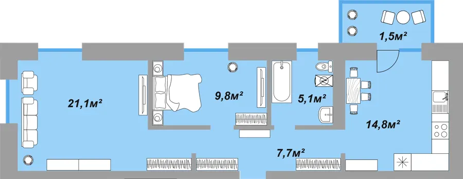 ЖК River Estate — 60 м²