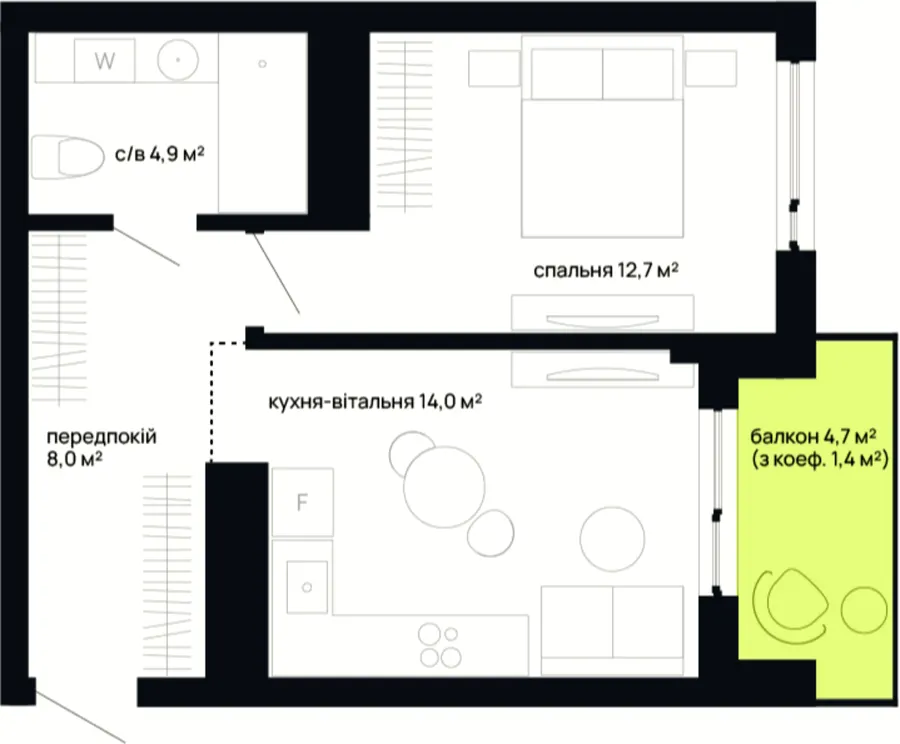 City by blago — 41 м²