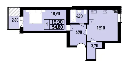 ЖК DREAM HILLS — 54.8 м²