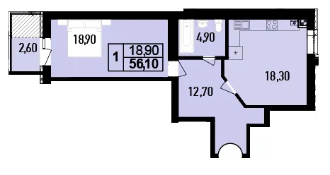 ЖК DREAM HILLS — 56.1 м²