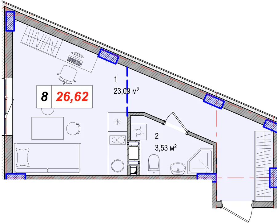 ЖК Левадний — 26.6 м²