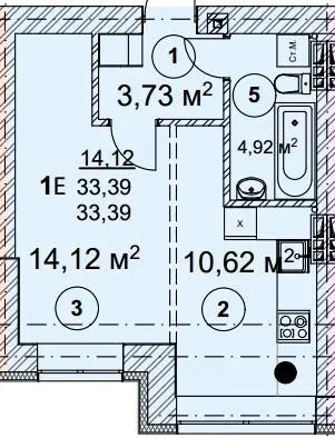 1-комнатная квартира, 33 м², пров. Прожекторний, Вышгород