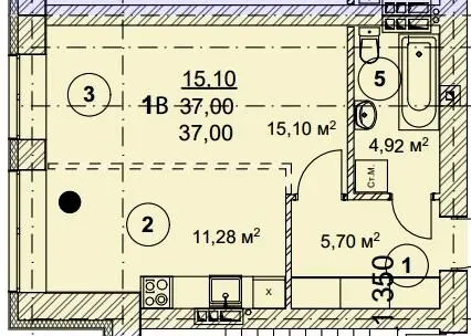 ЖК Вишгород Сіті Парк — 37 м²