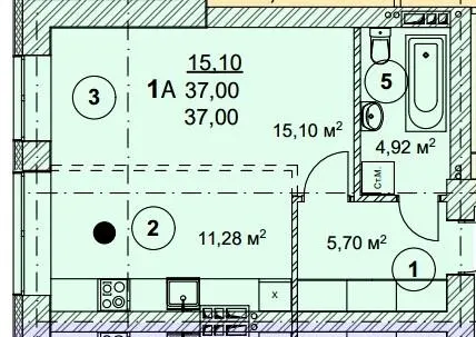 ЖК Вышгород Сити Парк — 37 м²