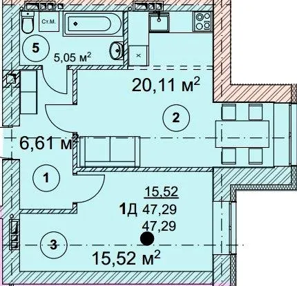 ЖК Вишгород Сіті Парк — 47.3 м²