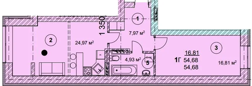 1-комнатная квартира, 55 м², пров. Прожекторний, Вышгород — фото 1