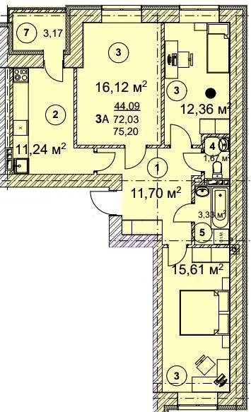 ЖК Вишгород Сіті Парк — 75.2 м²