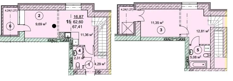 ЖК Вишгород Сіті Парк — 67.4 м²