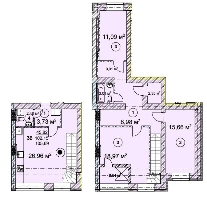 ЖК Вишгород Сіті Парк — 105.7 м²