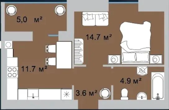 ЖК Okrug Residence — 40 м²