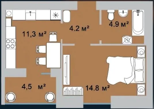 1-кімнатна квартира, 40 м², вул. Окружна, 42, Луцьк — фото 1