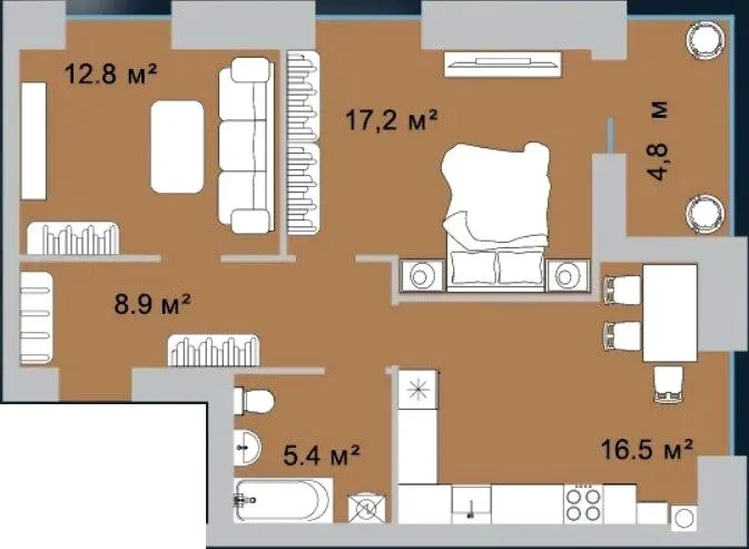 ЖК Okrug Residence — 65.6 м²