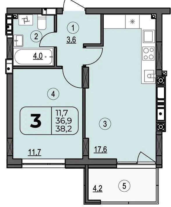 ЖК Центральний Spectrum — 38.2 м²