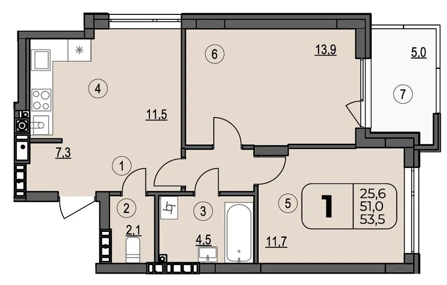 ЖК Центральний Spectrum — 53.5 м²