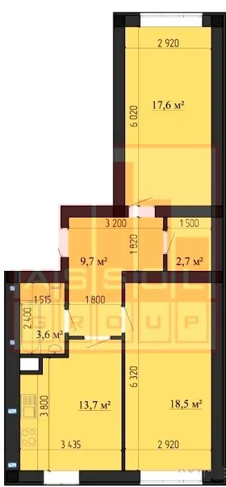 ЖК Затишний — 65.8 м²