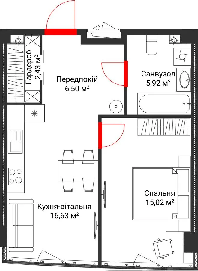БФК INTERGAL CITY — 47.4 м²