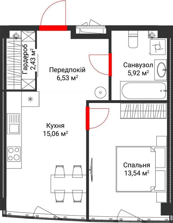 БФК INTERGAL CITY — 44.4 м²