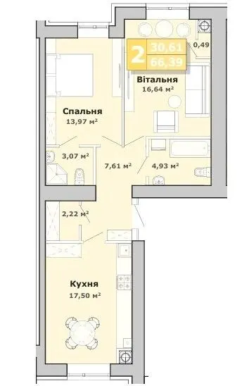 ЖК Барселона — 66.4 м²