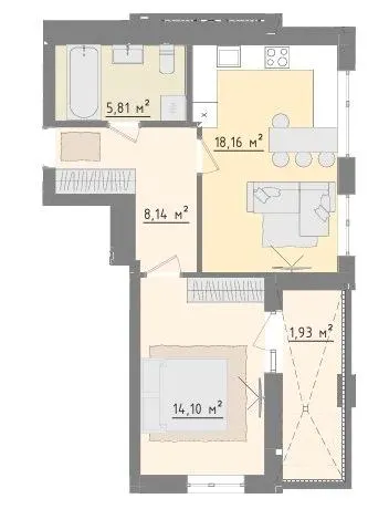 ЖК Morshyn Lagoon — 48.1 м²