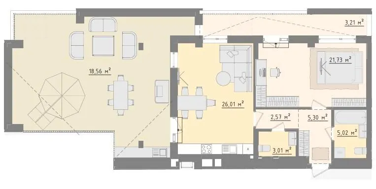 ЖК Morshyn Lagoon — 85.4 м²