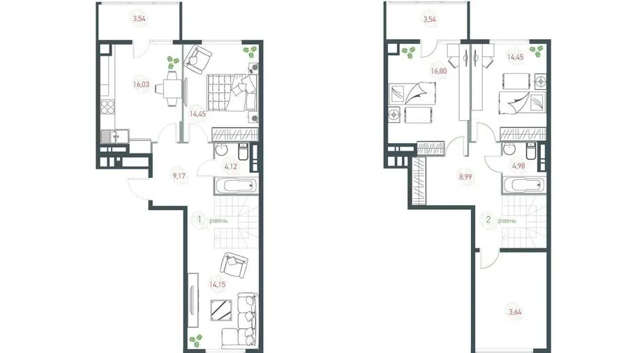 ЖК Озерний Гай (Гатне) — 116.4 м²