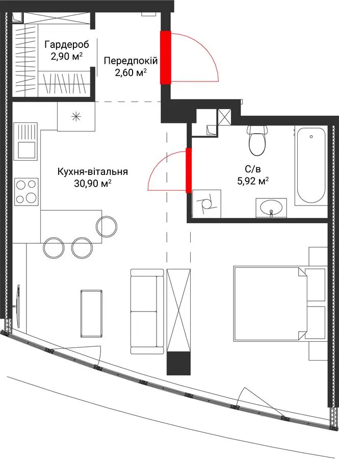БФК INTERGAL CITY — 42.7 м²