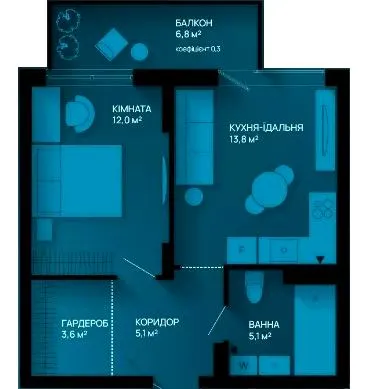 ЖК Comfort Park 2 — 42 м²