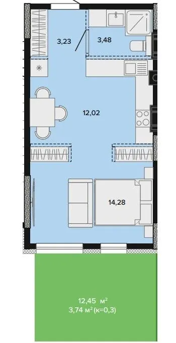 ЖК SOFIpark — 36.8 м²