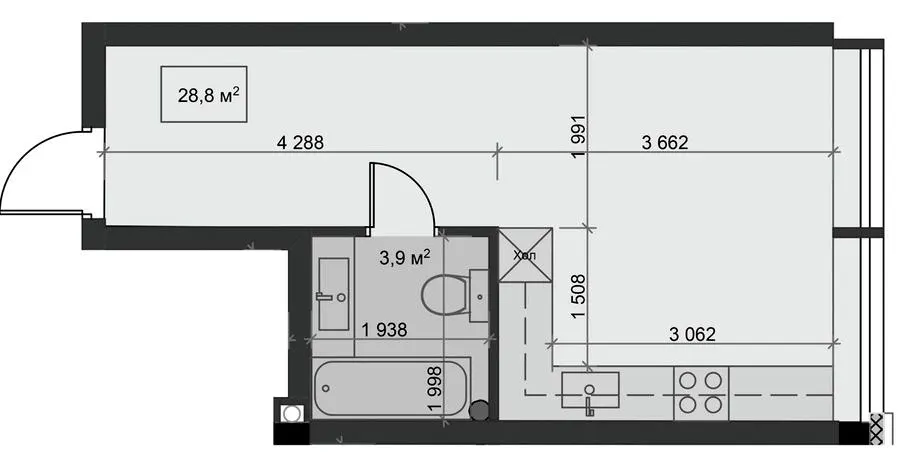 ЖК Благород — 28.8 м²