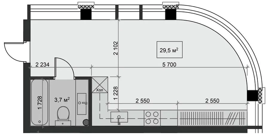 ЖК Благород — 29.5 м²