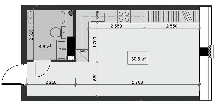 ЖК Благород — 30.8 м²