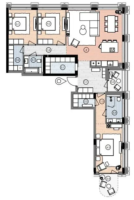 ЖК БИОРИТМ — 141.5 м²