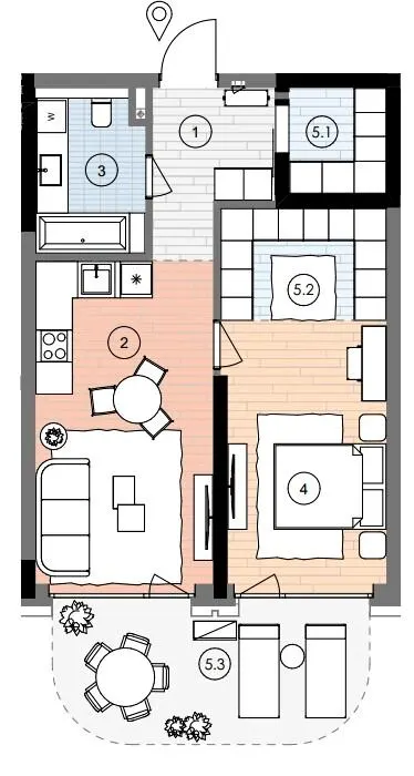 ЖК БИОРИТМ — 63.5 м²
