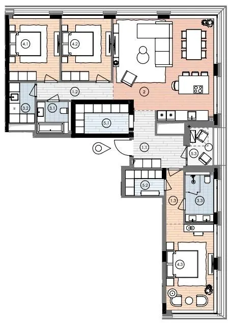 ЖК БИОРИТМ — 137.7 м²